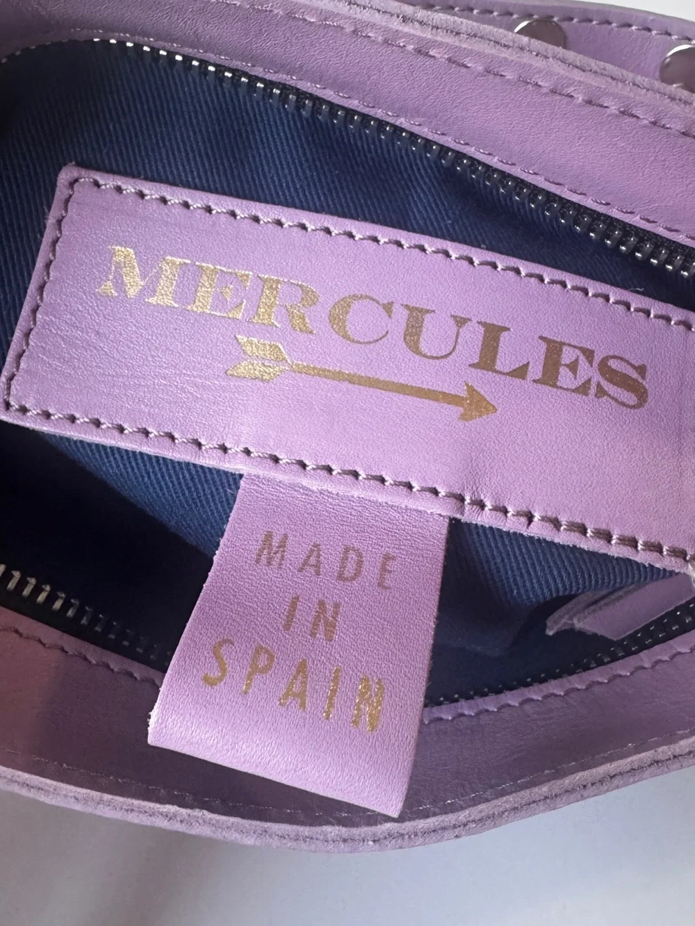 Mercules Studded Crossbody Shoulder Bag with Removable Strap in Lavendar